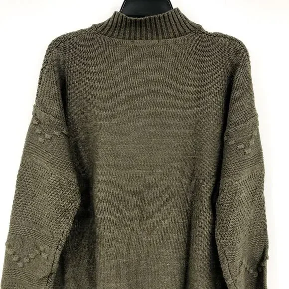 Pink Clover Gabriel Textured Sweater Large Olive Green Mock Neck Stitch Fix NWT - Picture 5 of 8